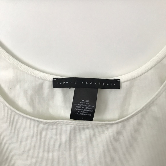 Robert Rodriguez Ribbed White Tank Top - Picture 3 of 4